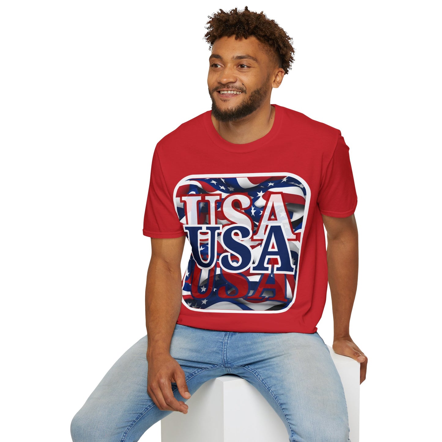 Red White and BLUE USA Patriot LTcolors Unisex T-Shirt by cypherpunkgear