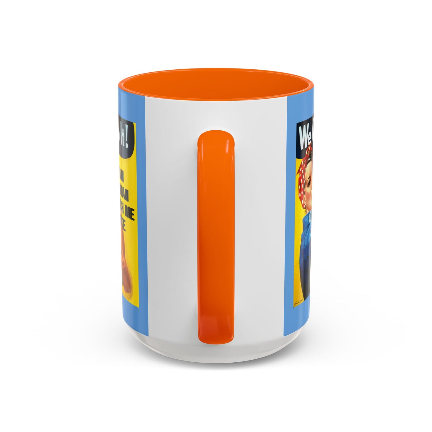 I Am Woman Watch Me Vote Rosie Light Blue Accent Mug by cypherpunkgear.com