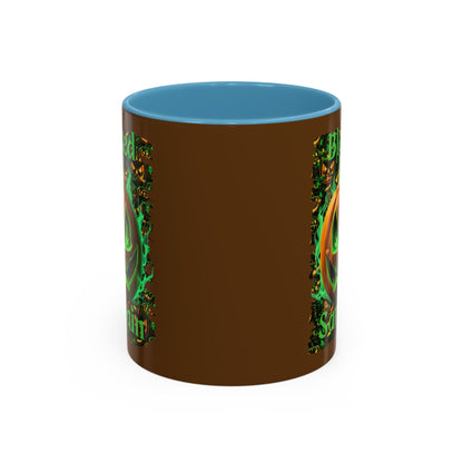 Blessed Samhain Green Jack Brown Accent Mug by CreepyCrafts.boo