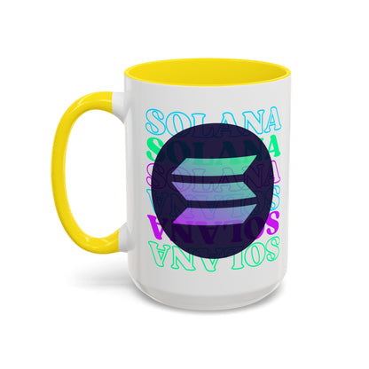 Solana Solana Solana (SOL) Accent Mug by cypherpunkgear.com