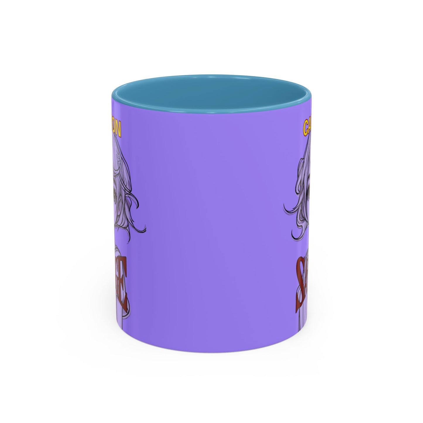 Caution, Savage Light Purple Accent Mug by cypherpunkgear.com