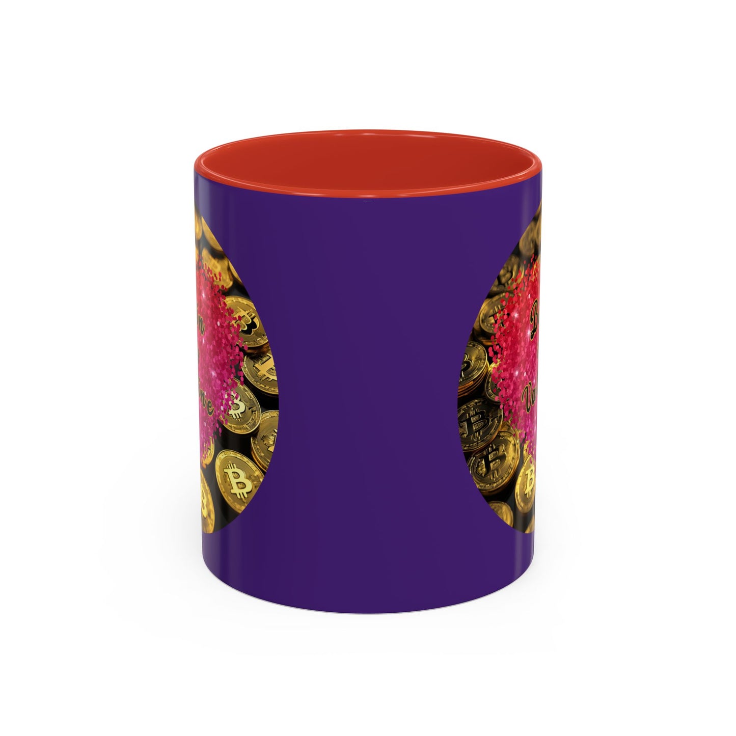 Bitcoin is My Valentine Purple Accent Mug by cypherpunkgear.com