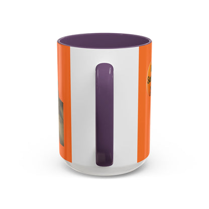 Is it Samhain yet? Skeleton's Pumpkin Orange Accent Mug by CreepyCrafts.boo