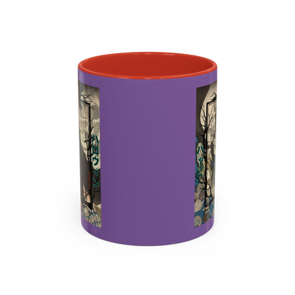 Yōkai Happy Halloween Purple Accent Mug by CreepyCrafts.boo