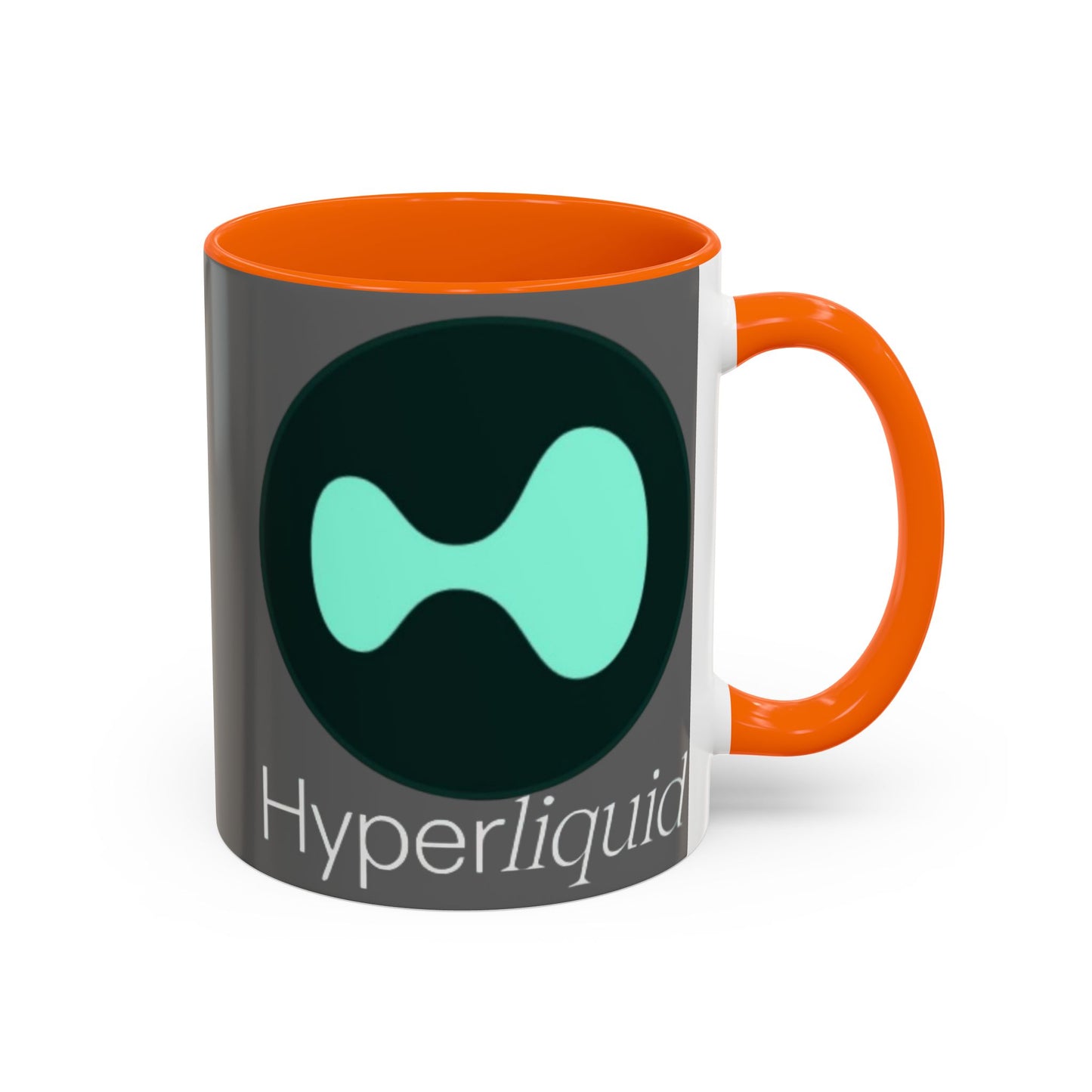 Hyperliquid White font Grey Accent Mug by cypherpunkgear.com