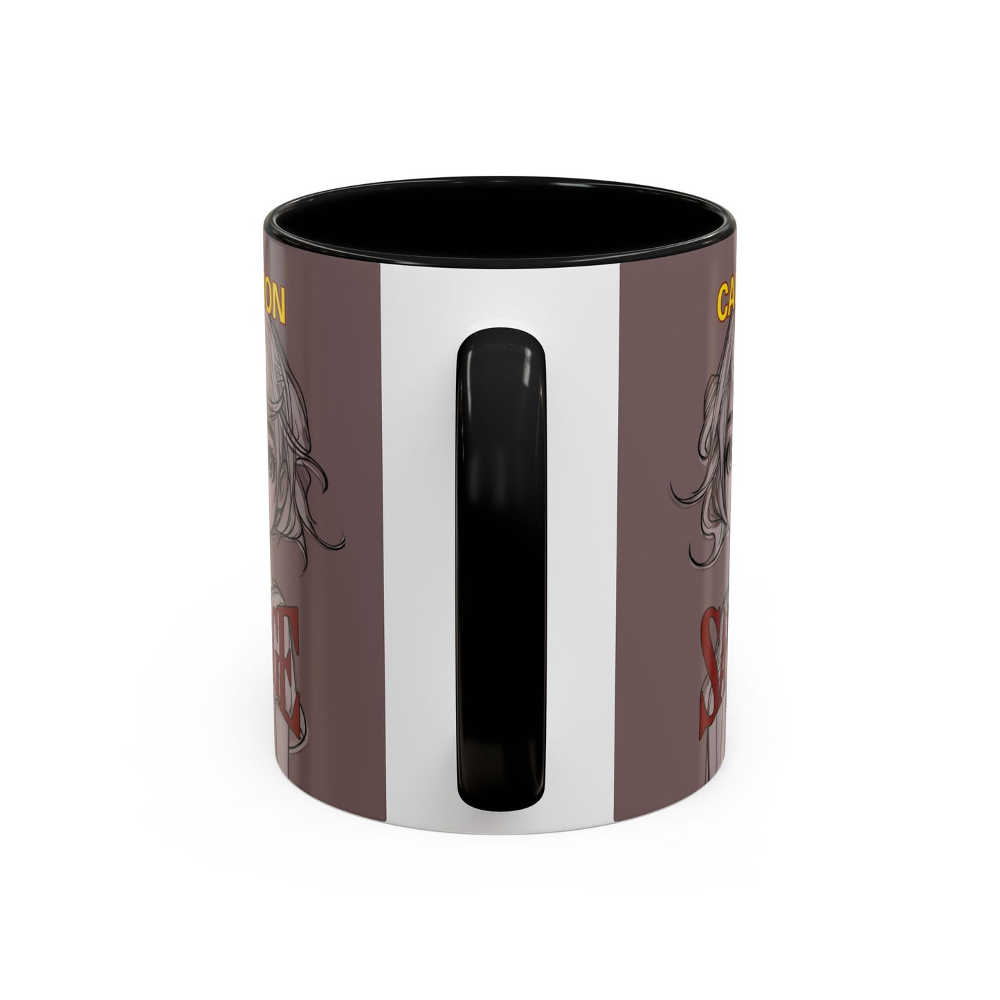 Caution, Savage Grey Accent Mug by cypherpunkgear.com