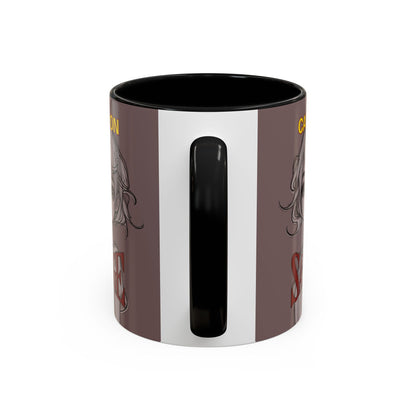 Caution, Savage Grey Accent Mug by cypherpunkgear.com