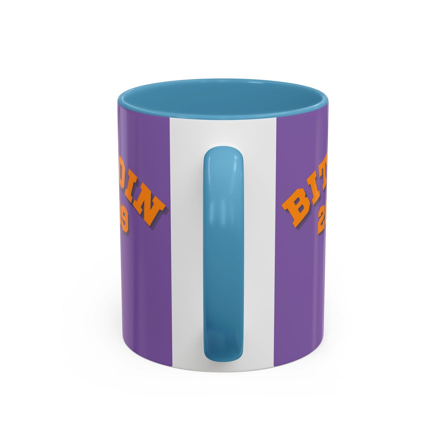Bitcoin 2009 Light Purple Accent Mug by cypherpunkgear.com