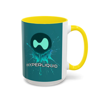HYPE Drip Hyperliquid Accent Mug by cypherpunkgear.com