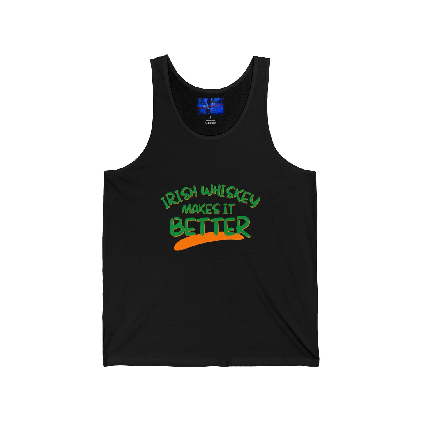 Irish Whiskey makes it better GNfont Unisex Jersey Tank Top by cypherpunkgear.com