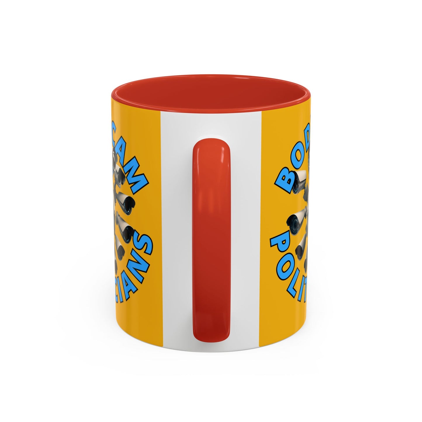 Bodycam the Politicians Cameras Yellow Accent Mug by cypherpunkgear.com