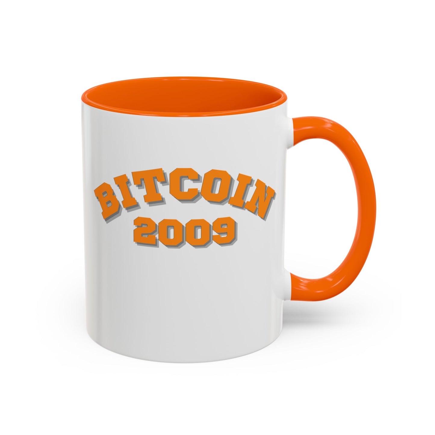 Bitcoin 2009 White Accent Mug by cypherpunkgear.com