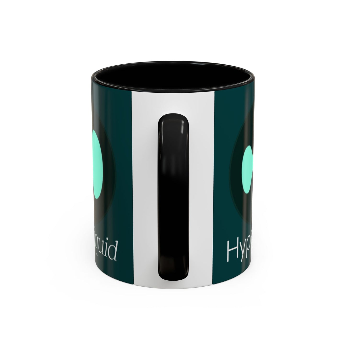 Hyperliquid White font Dark Hyperliquid Accent Mug by cypherpunkgear.com
