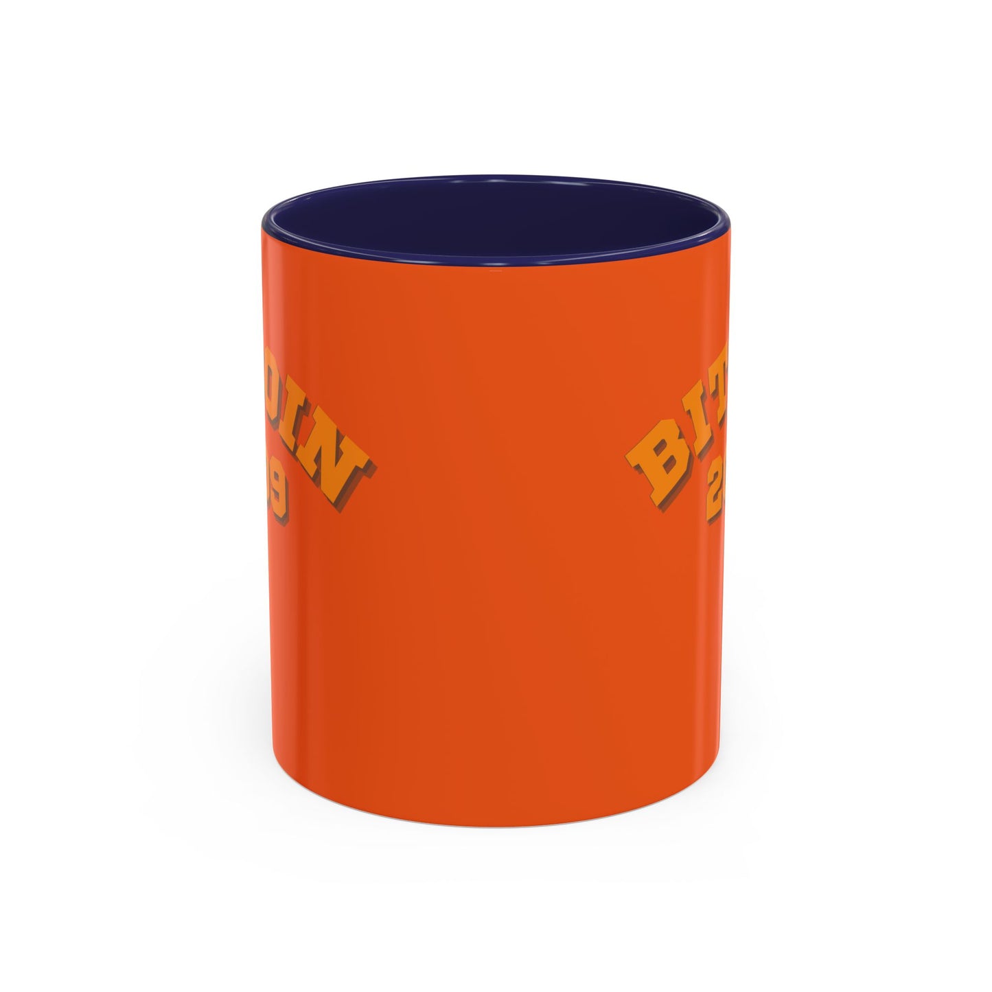 Bitcoin 2009 Orange Accent Mug by cypherpunkgear.com