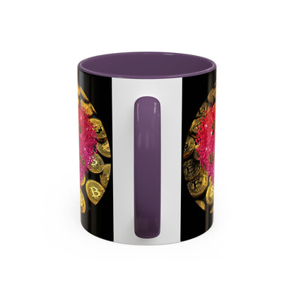 Bitcoin is My Valentine Black Accent Mug by cypherpunkgear.com