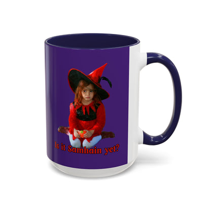 Is it Samhain yet? Dark Purple Accent Mug by CreepyCrafts.boo