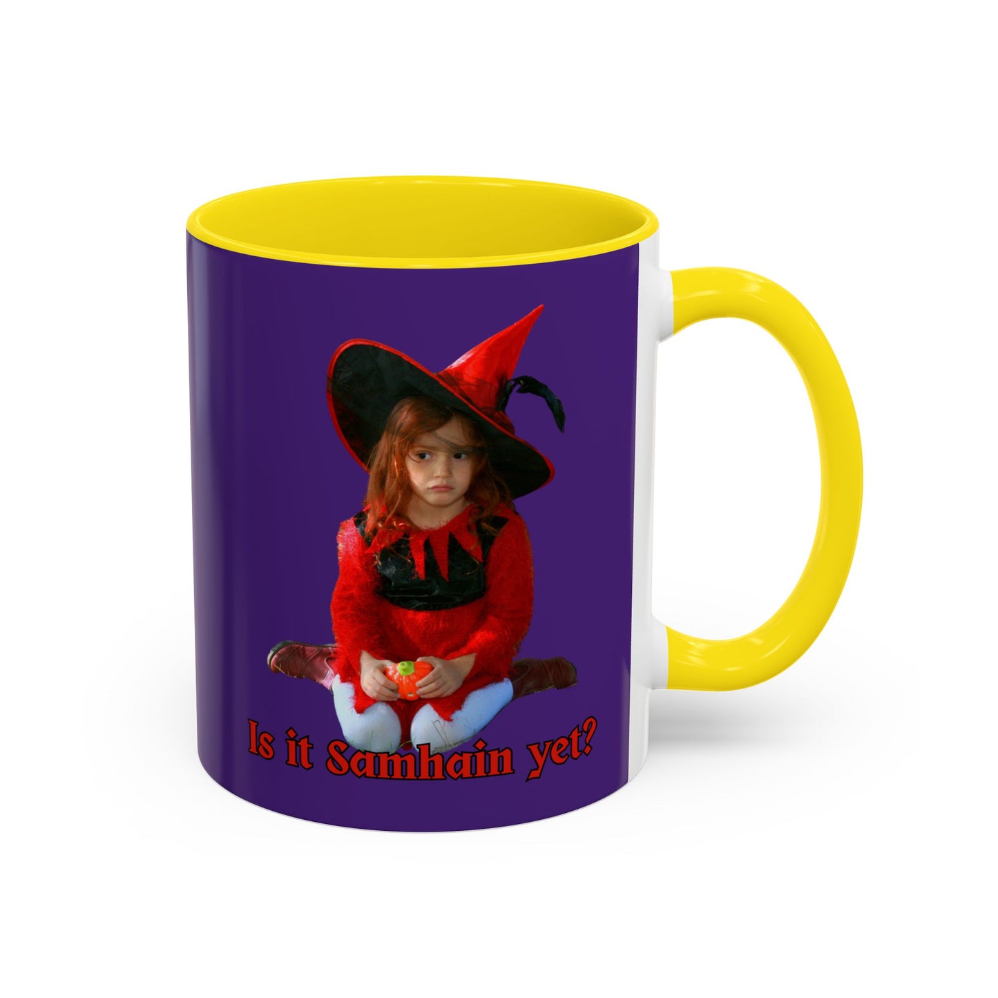 Is it Samhain yet? Dark Purple Accent Mug by CreepyCrafts.boo
