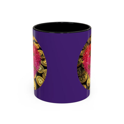Bitcoin is My Valentine Purple Accent Mug by cypherpunkgear.com