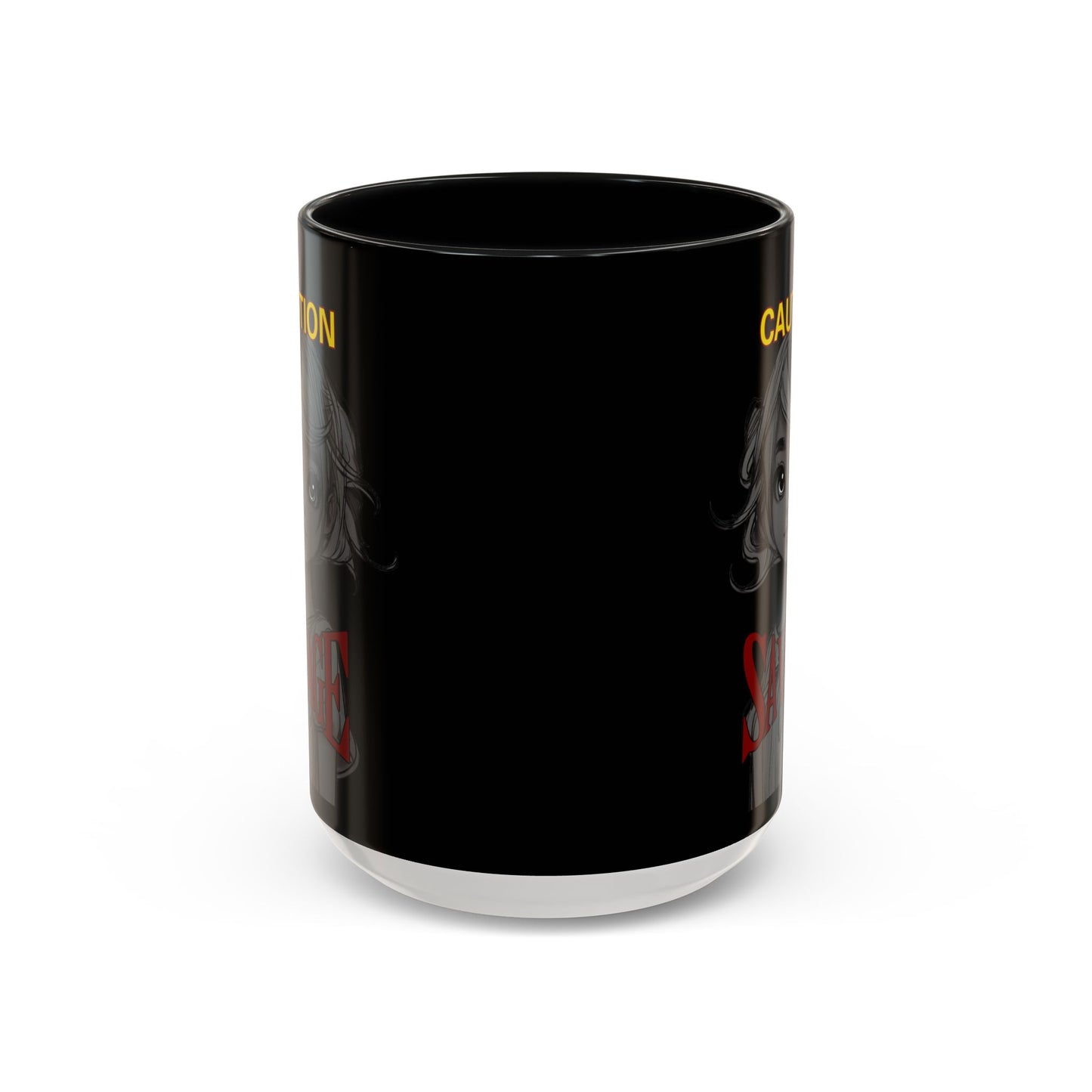 Caution, Savage Black Accent Mug by cypherpunkgear.com