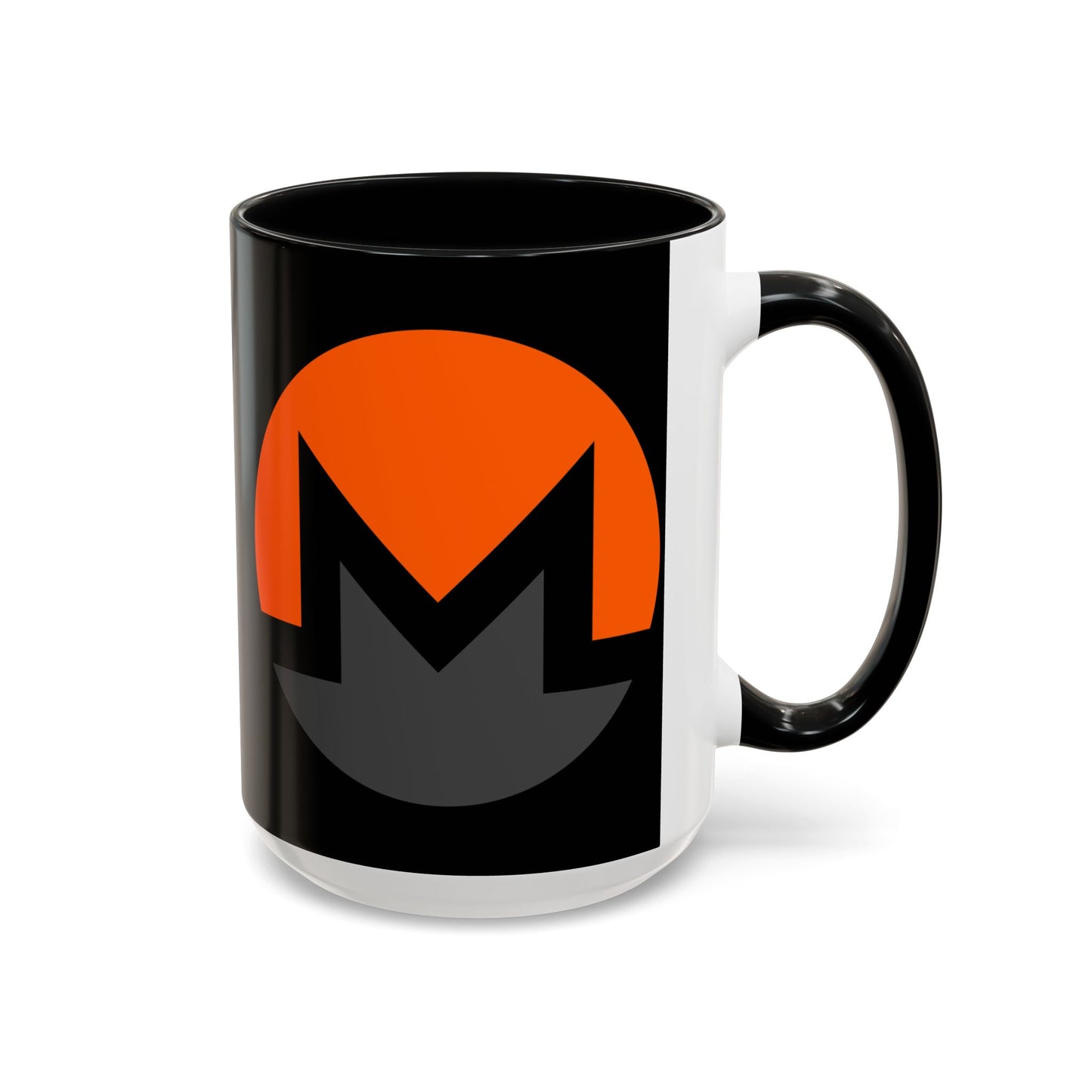 Monero (XMR) Black Accent Mug by cypherpunkgear.com