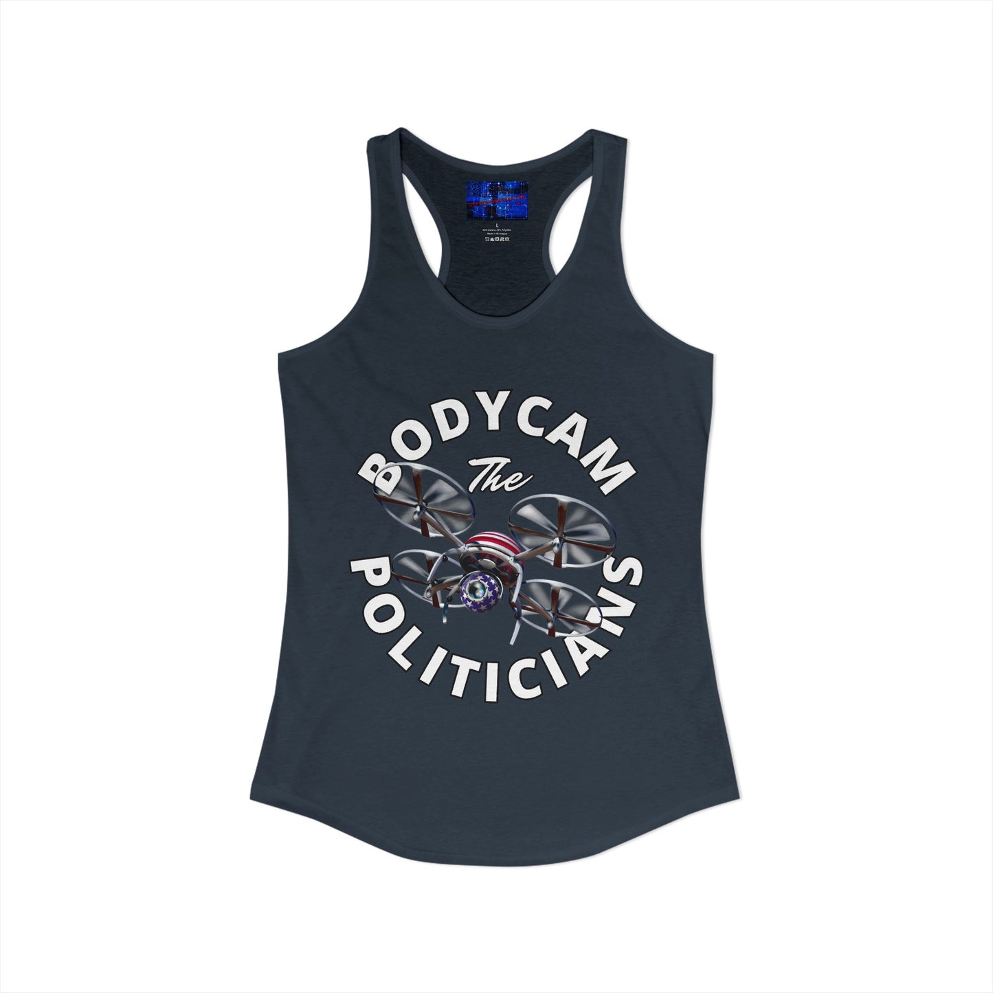 ¡Bodycam a los políticos por cypherpunkgear! Camiseta sin mangas ideal con espalda cruzada para mujer