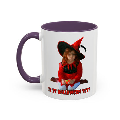 Is it Halloween yet? White Accent Mug by CreepyCrafts.boo