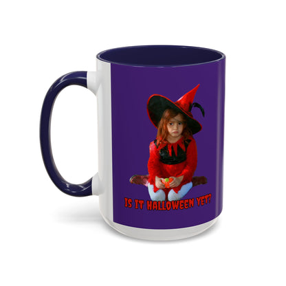 Is it Halloween yet? Dark Purple Accent Mug by CreepyCrafts.boo
