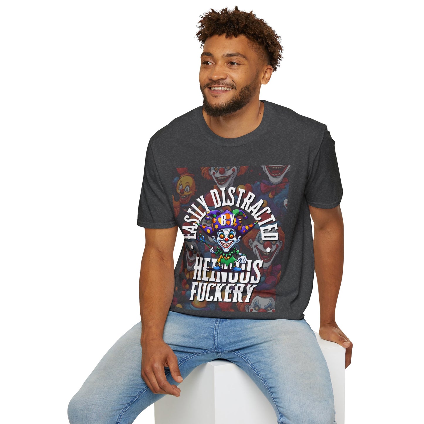 Easily Distracted by Heinous Fuckery Little Jincs DKcolors Unisex T-Shirt by cypherpunkgear.com