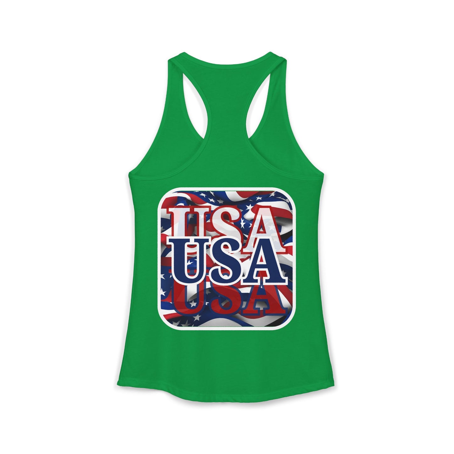 2-sided Red White and BLUE USA Patriot Women's Racerback Tank Top by cypherpunkgear.com