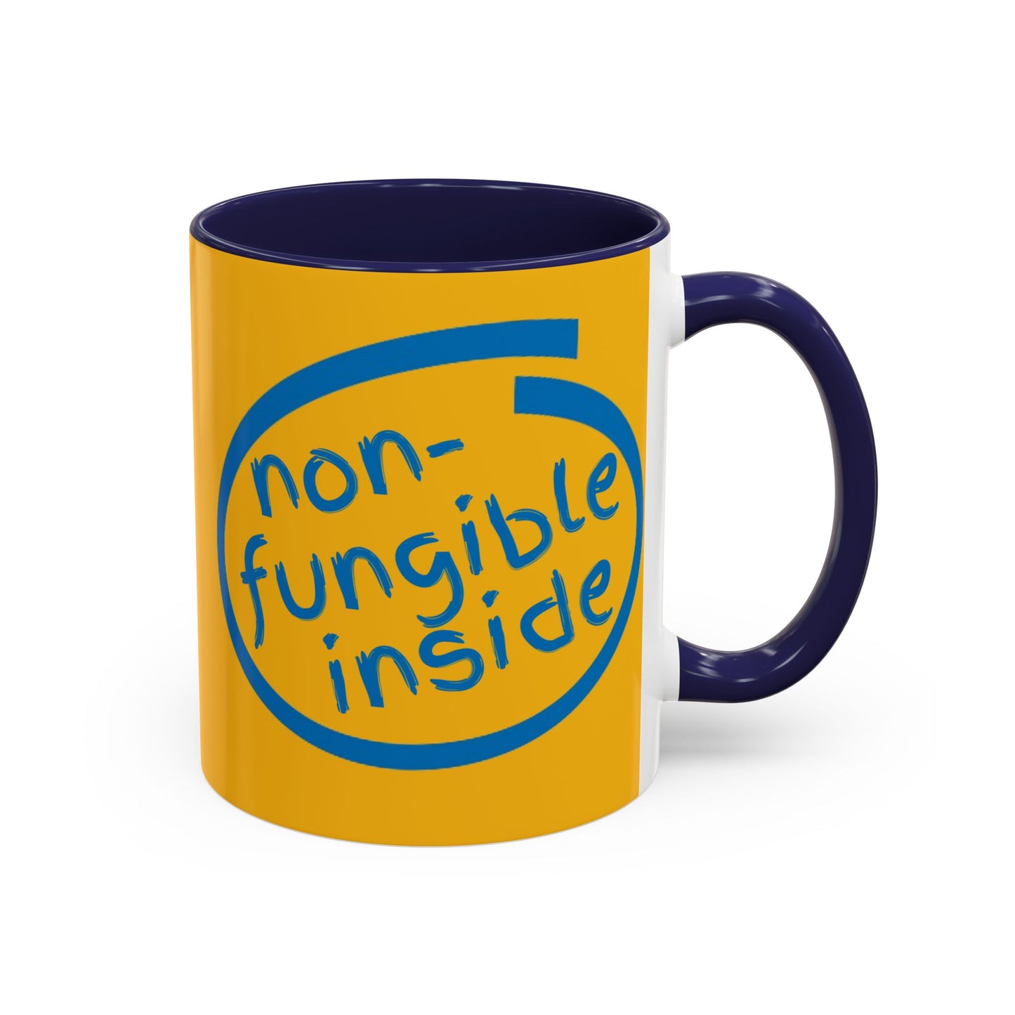Non-Fungible Inside Yellow Accent Mug by cypherpunkgear.com