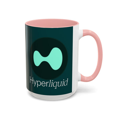 Hyperliquid White font Dark Hyperliquid Accent Mug by cypherpunkgear.com