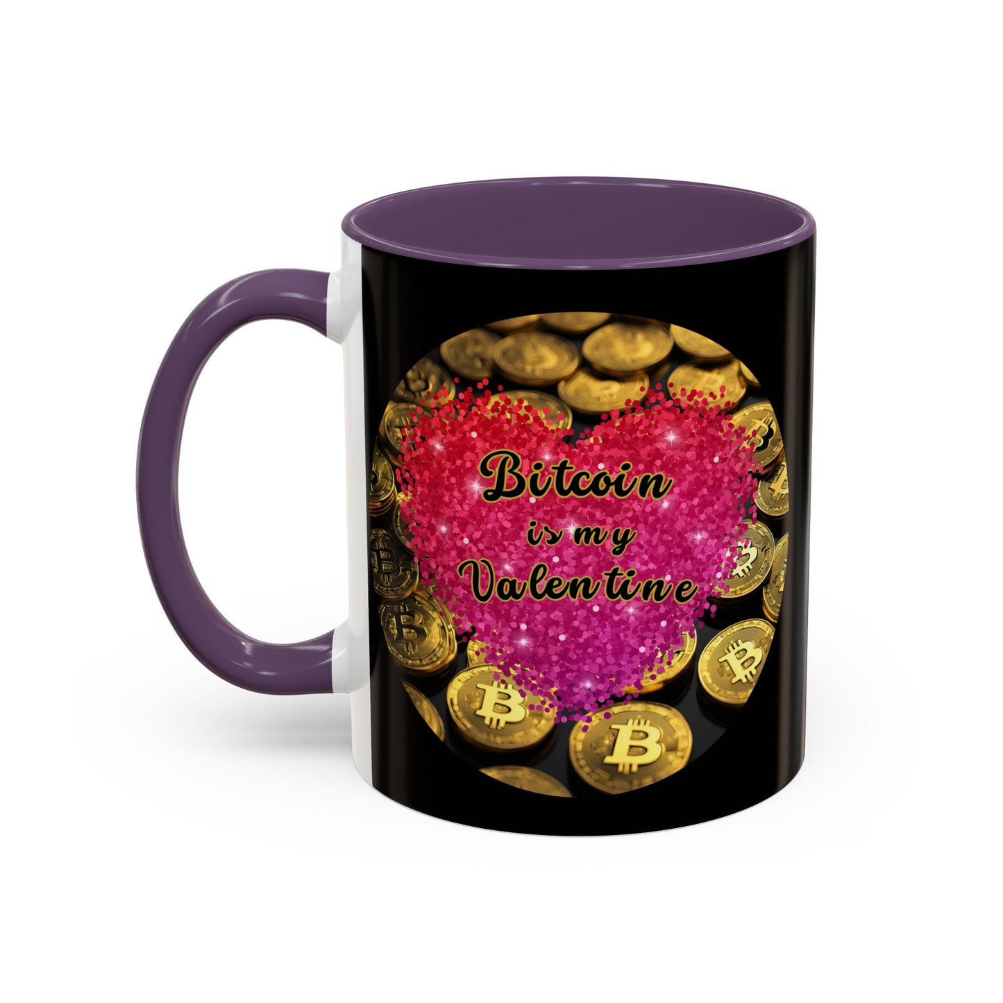 Bitcoin is My Valentine Black Accent Mug by cypherpunkgear.com
