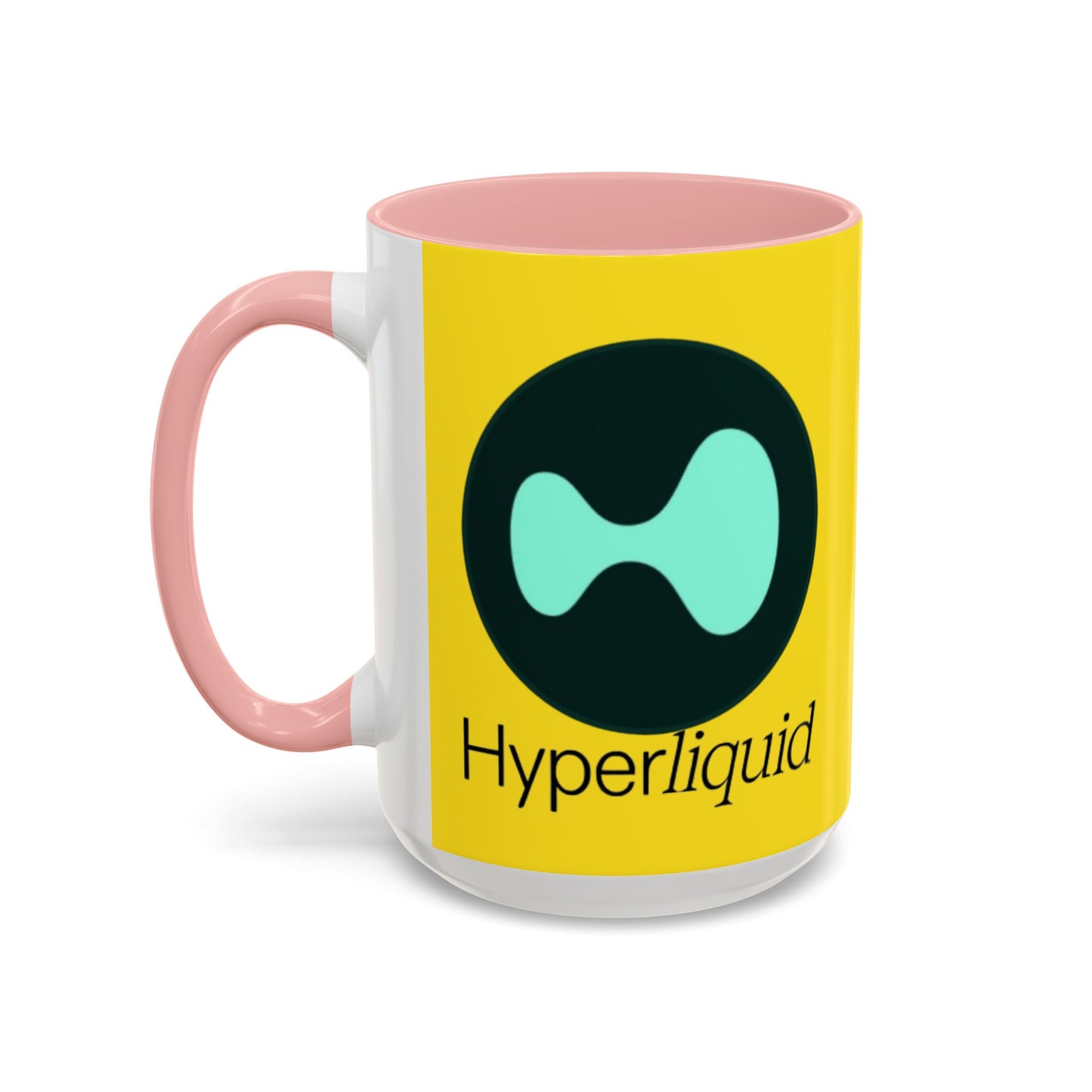 Hyperliquid Black font Yellow Accent Mug by cypherpunkgear.com