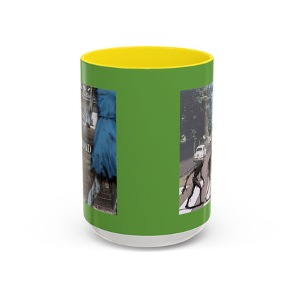 2-sided, Scabby Road Green Accent Mug by CreepyCrafts.boo
