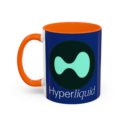 Hyperliquid White font Blue Accent Mug by cypherpunkgear.com