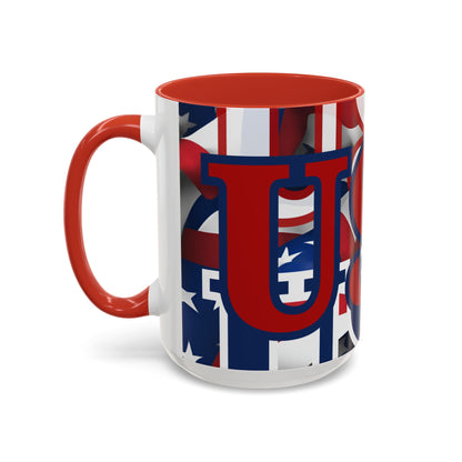 ¡EE.UU! ¡EE.UU! ¡EE.UU! ¡Patriota por cypherpunkgear! Taza de café decorativa (11, 15 oz)