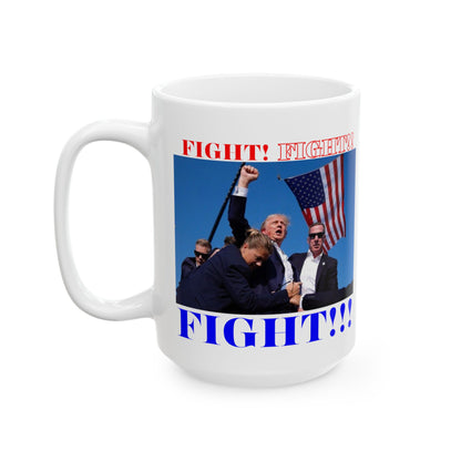 FIGHT! FIGHT!! FIGHT!!! White Mug by cypherpunkgear