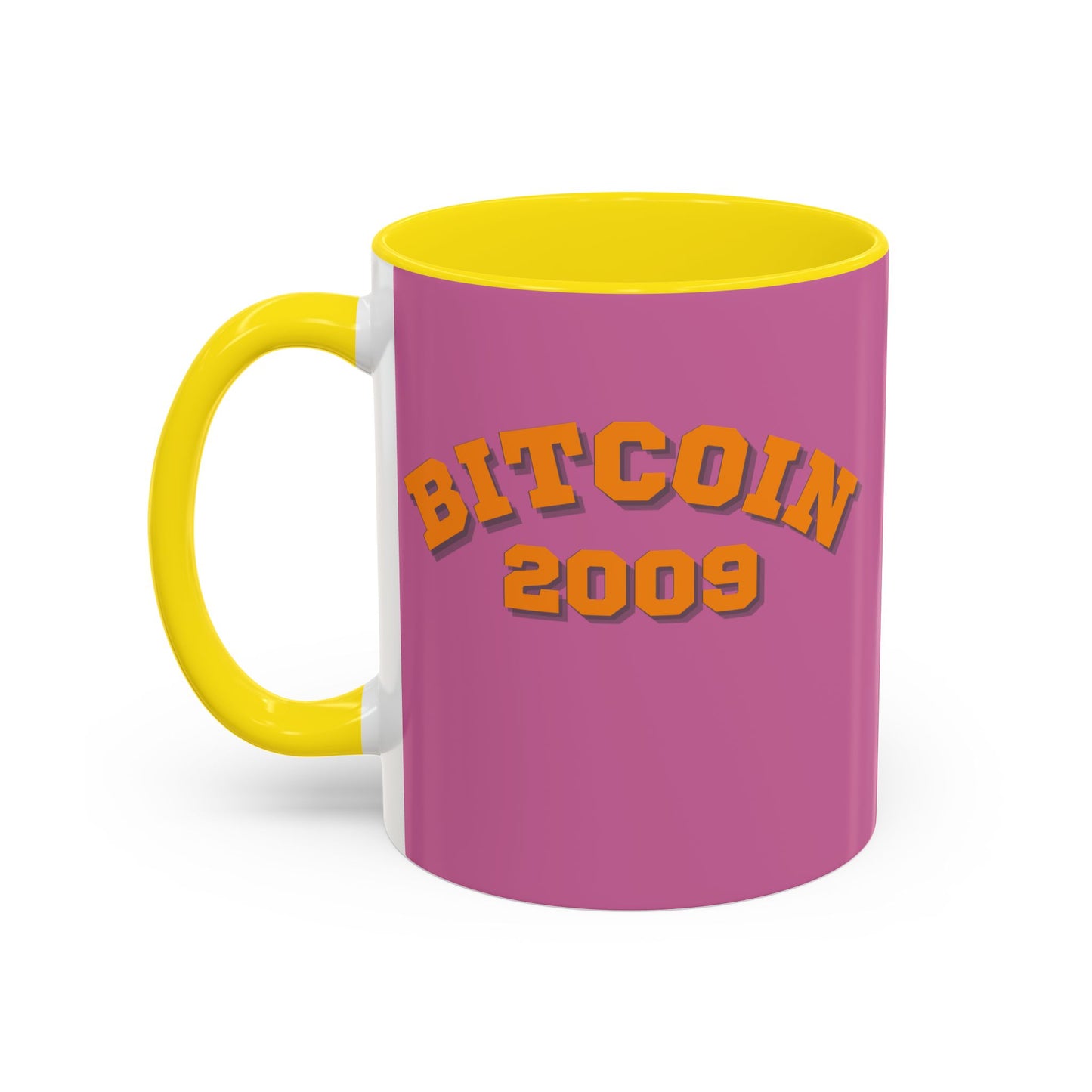 Bitcoin 2009 Pink Accent Mug by cypherpunkgear.com