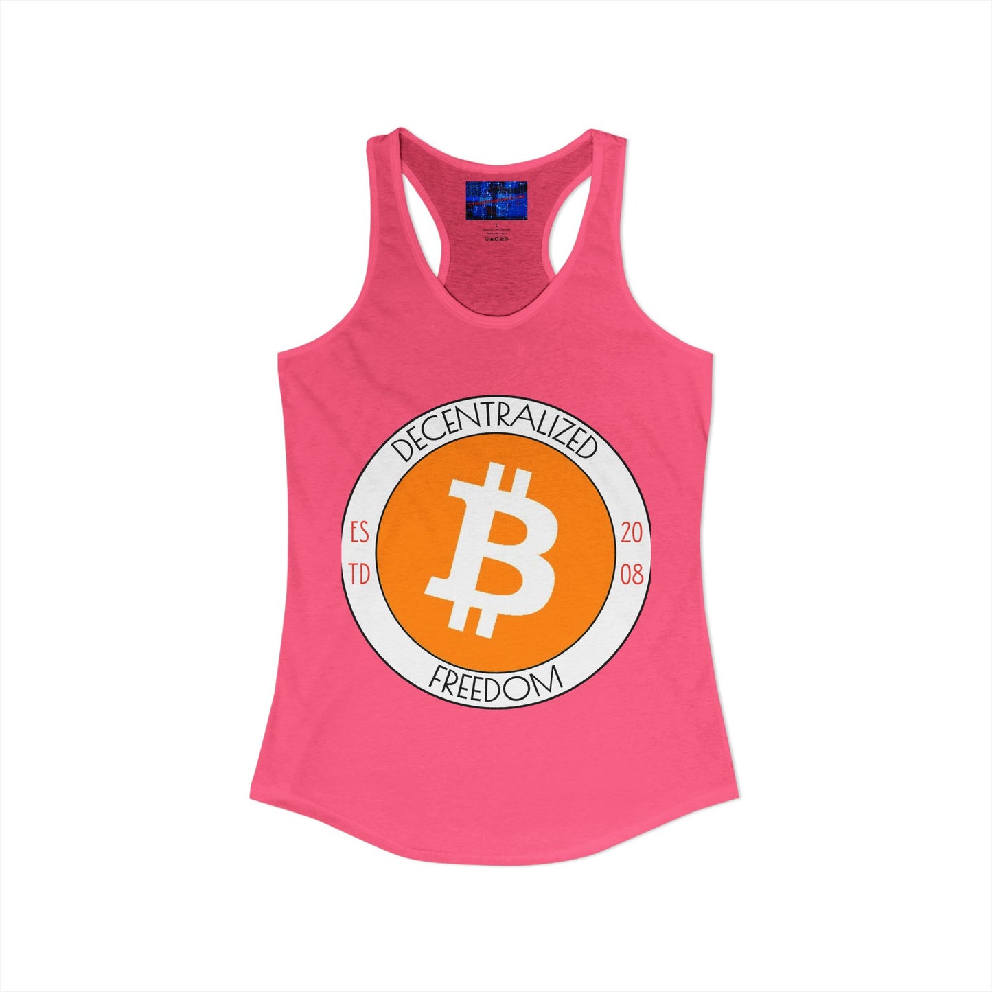 Bitcoin: ¡Libertad descentralizada por cypherpunkgear! Camiseta sin mangas ideal con espalda cruzada para mujer