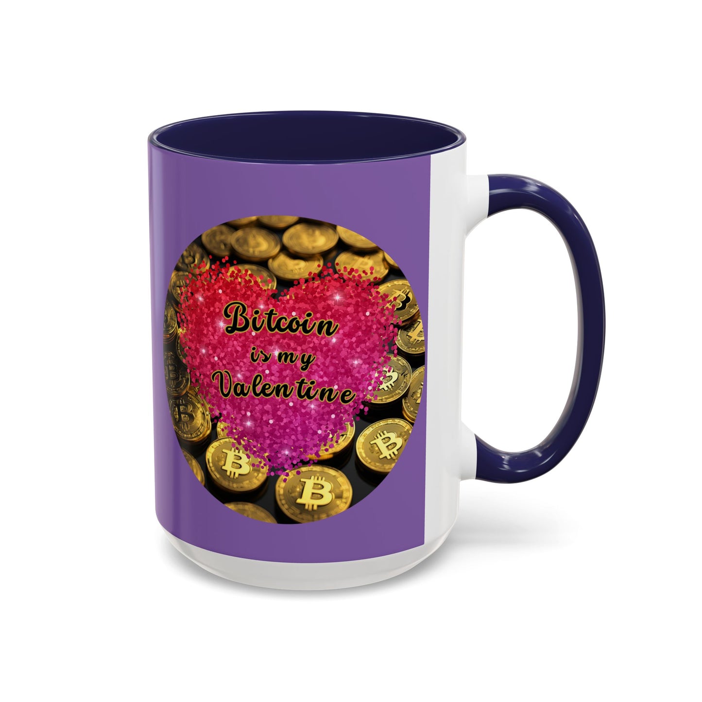 Bitcoin is My Valentine Light Purple Accent Mug by cypherpunkgear.com