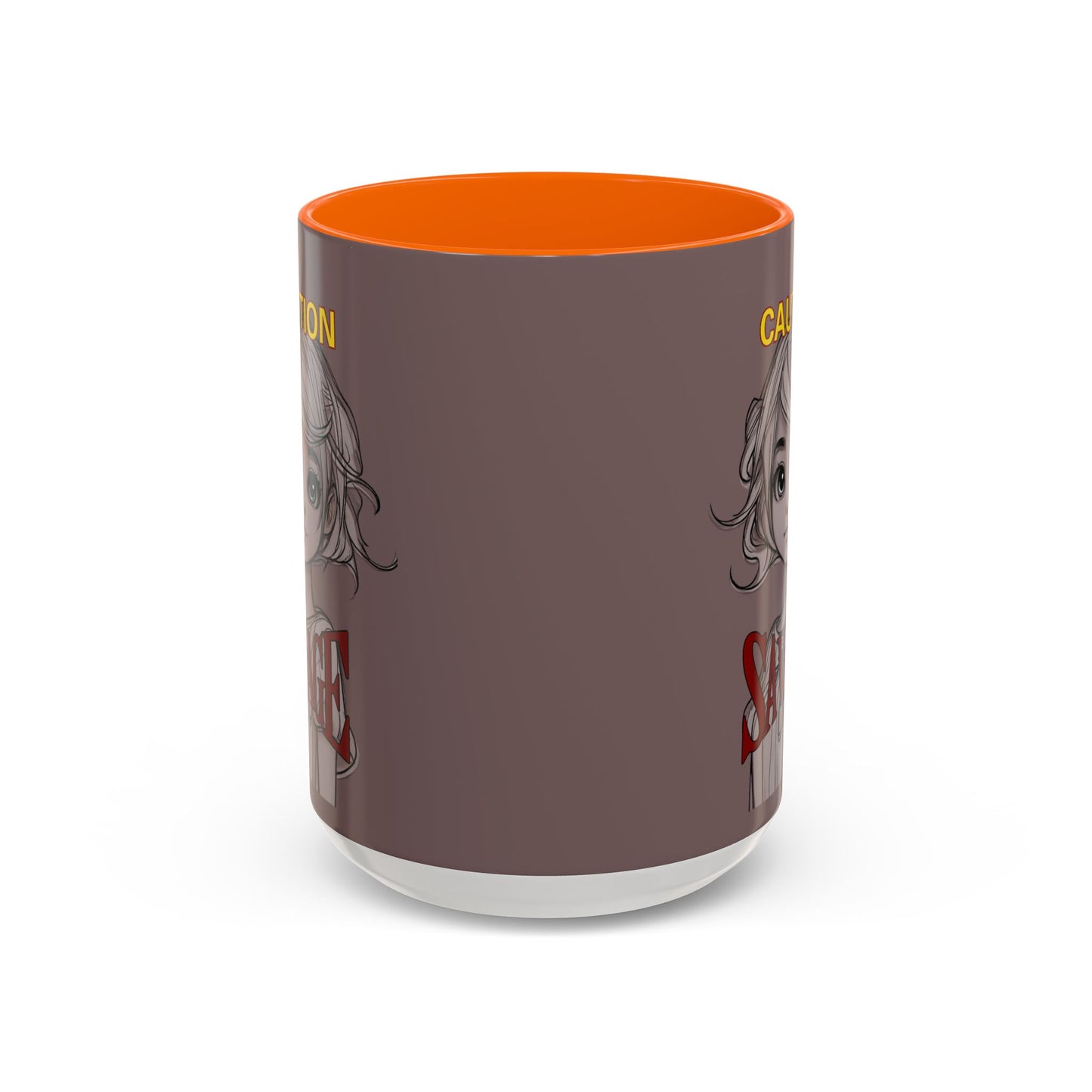 Caution, Savage Grey Accent Mug by cypherpunkgear.com