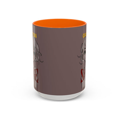 Caution, Savage Grey Accent Mug by cypherpunkgear.com