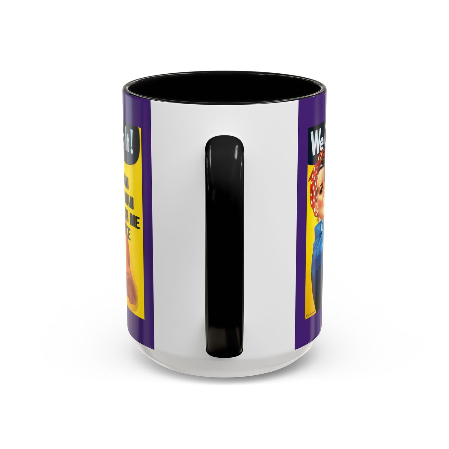 I Am Woman Watch Me Vote Rosie Purple Accent Mug by cypherpunkgear.com