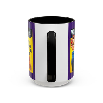 I Am Woman Watch Me Vote Rosie Purple Accent Mug by cypherpunkgear.com