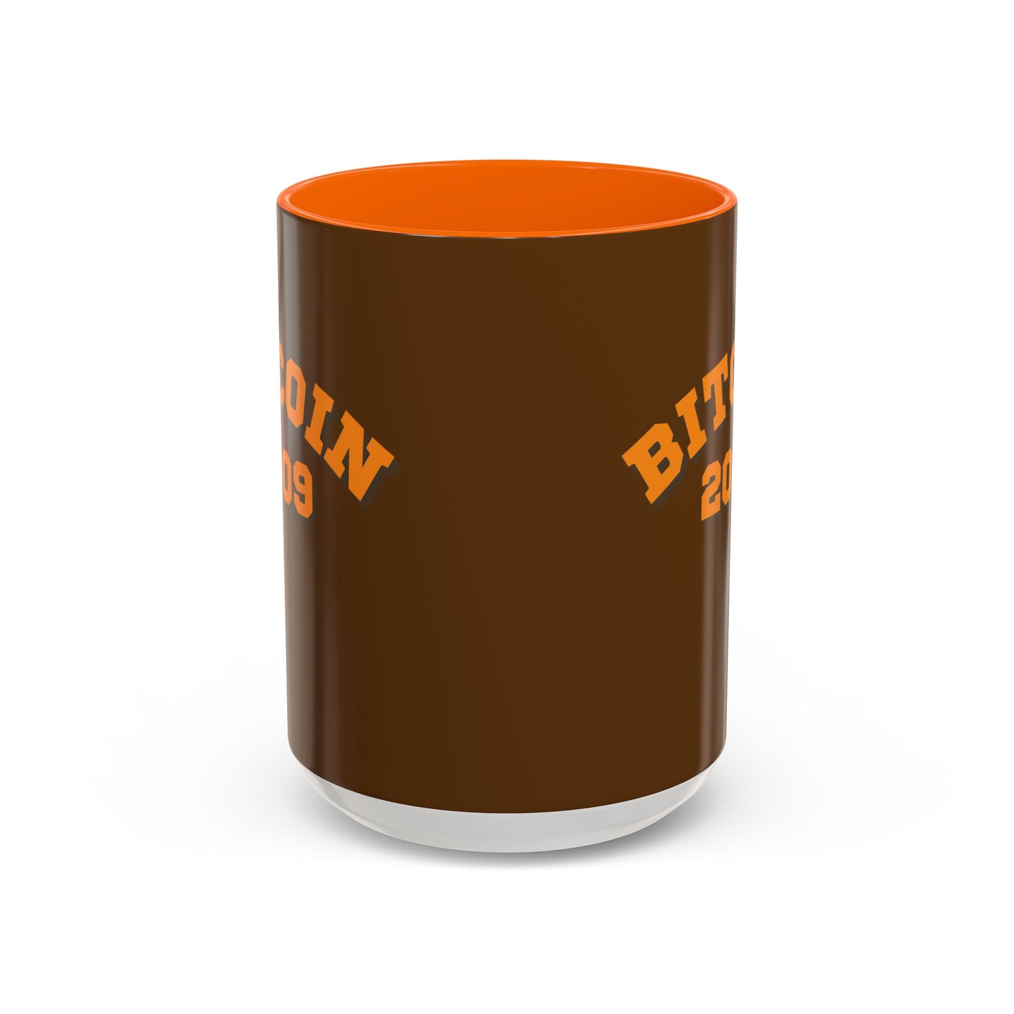 Bitcoin 2009 Brown Accent Mug by cypherpunkgear.com