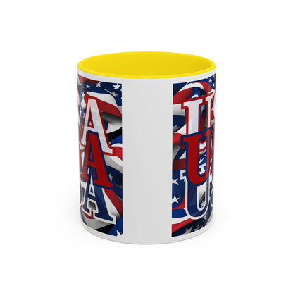 USA Red font Center Patriot Accent Mug by cypherpunkgear.com