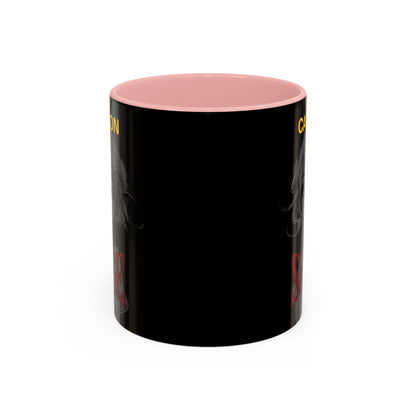 Caution, Savage Black Accent Mug by cypherpunkgear.com