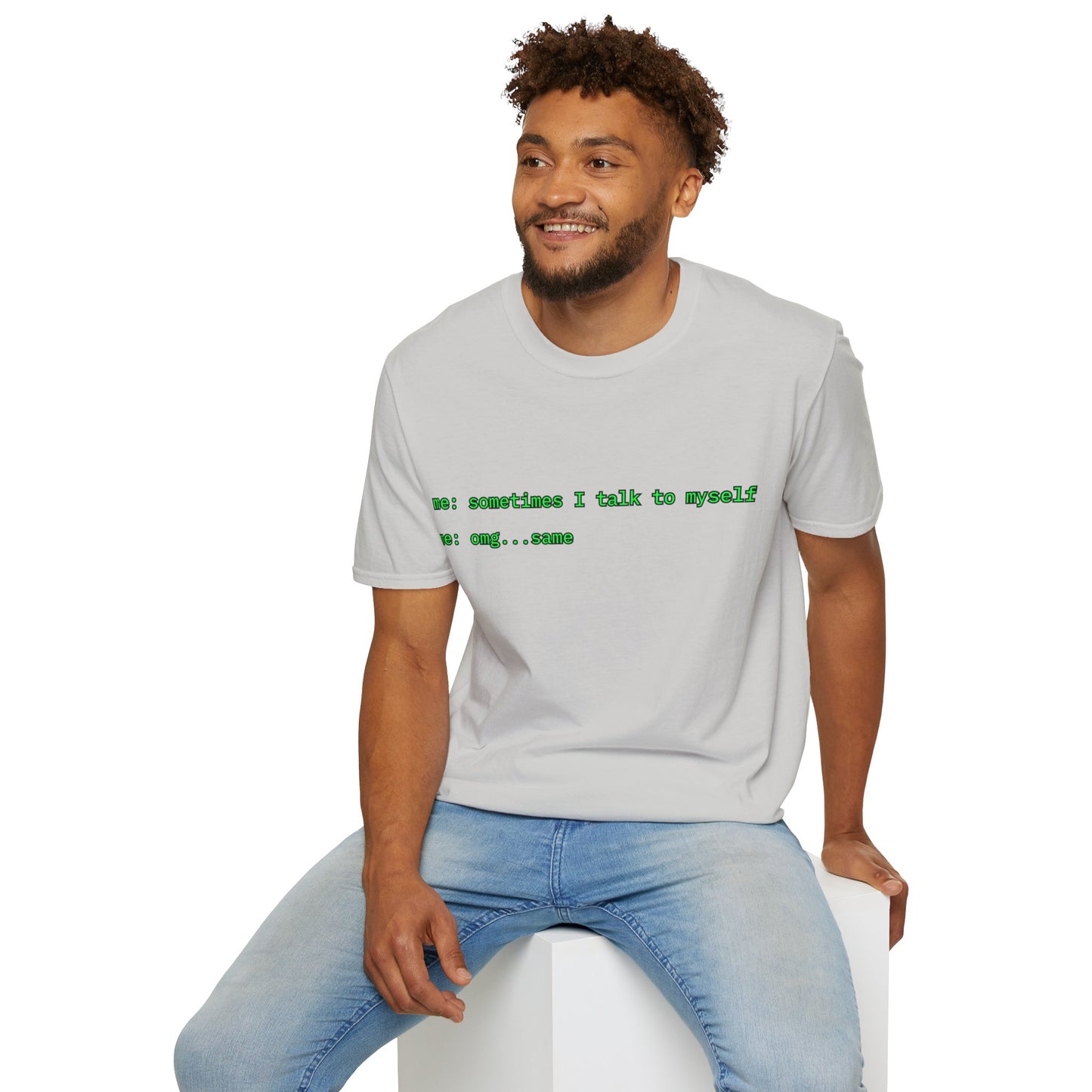 Sometimes I talk to myself - me: omg...same Light colors Unisex T-Shirt by cypherpunkgear.com