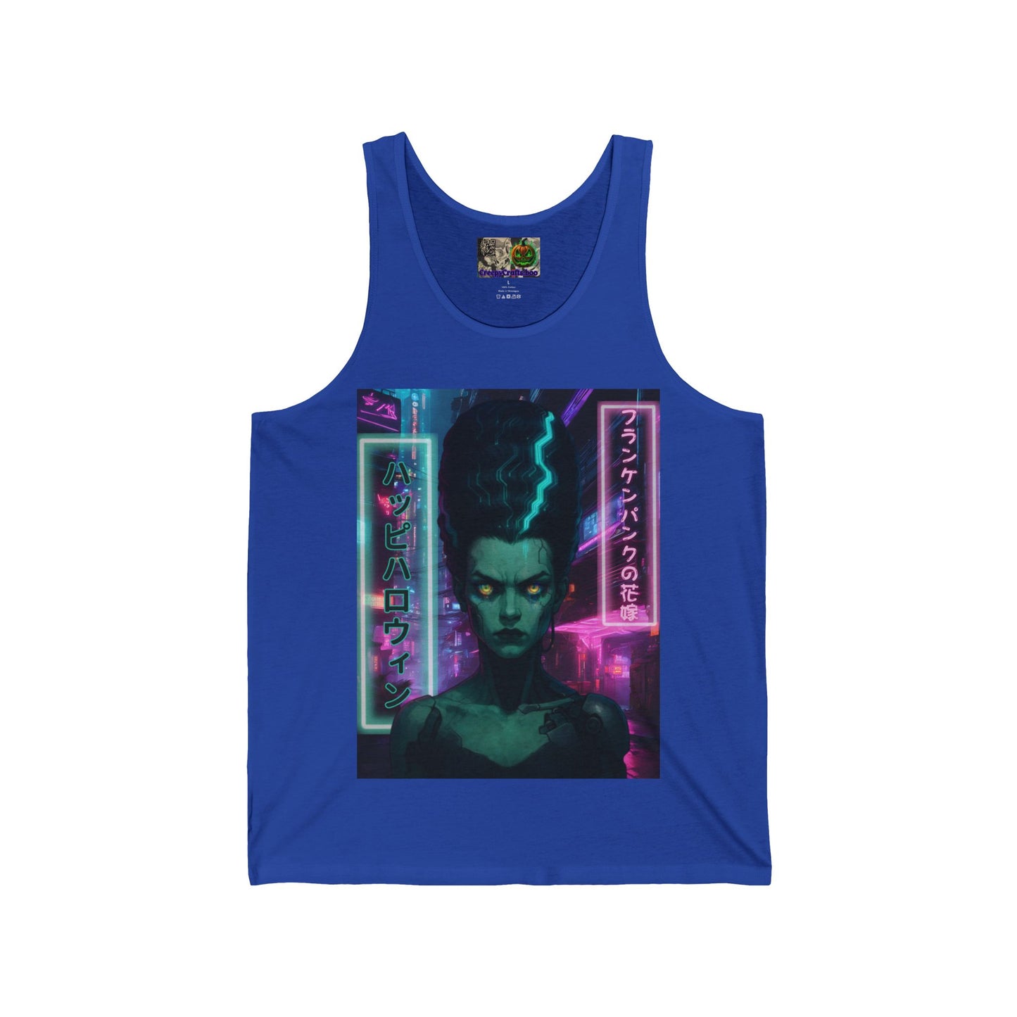Bride of Frankenpunk Unisex Jersey Tank Top by CreepyCrafts.boo