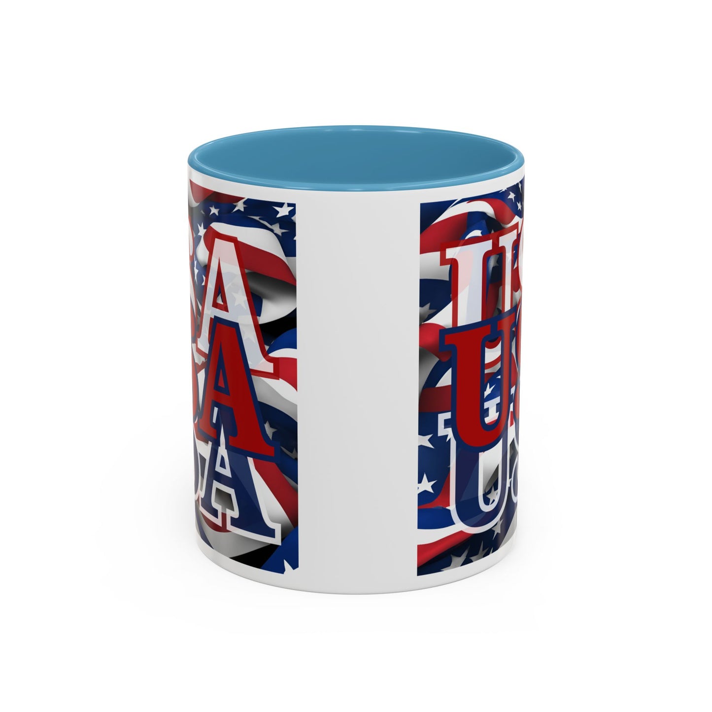 USA Red font Center Patriot Accent Mug by cypherpunkgear.com